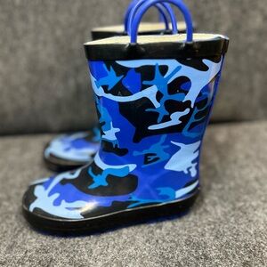 North Kids Blue & Black Camo Rainboots